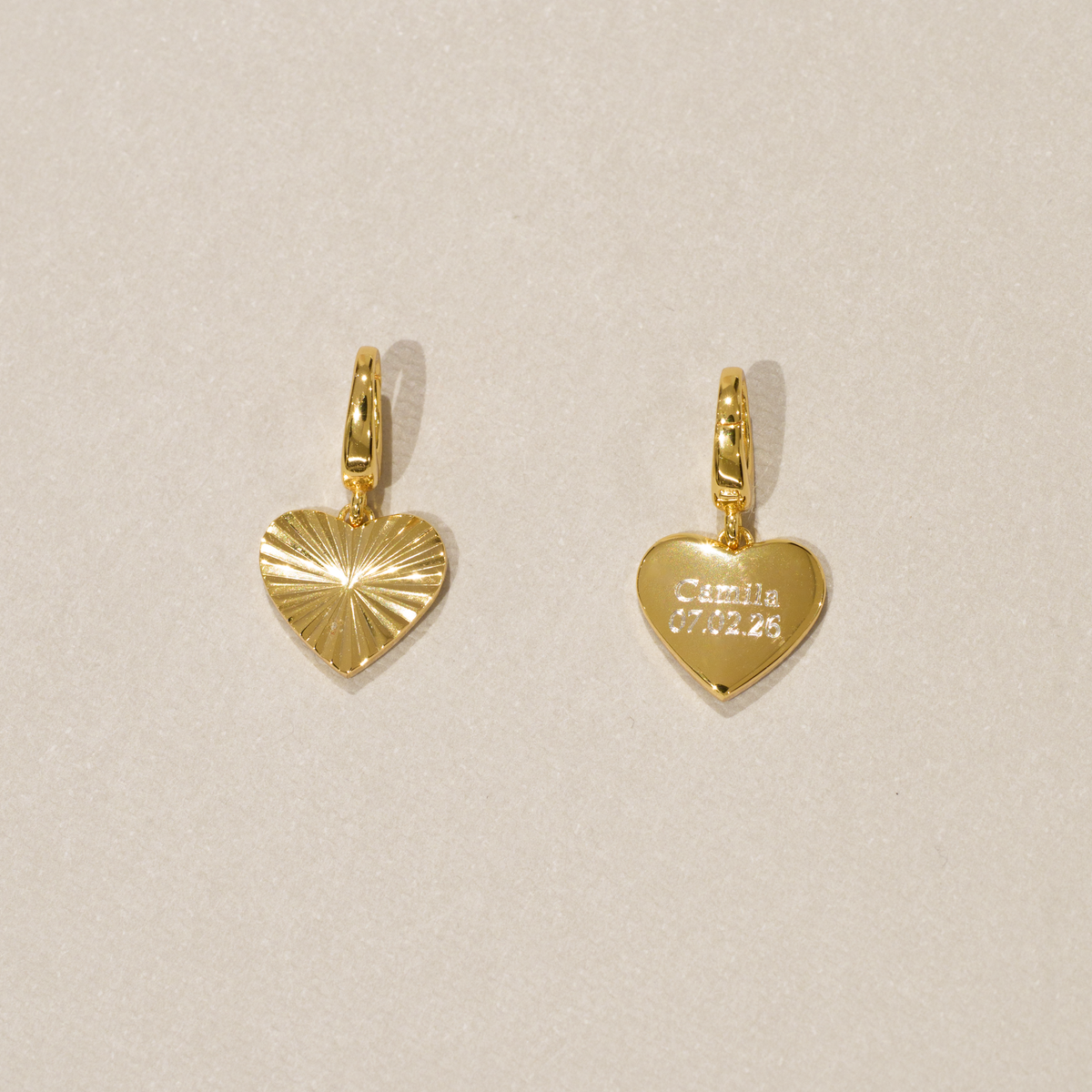 Fluted Heart Clip Charm
