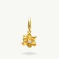 birth flower july clip charm gold vermeil