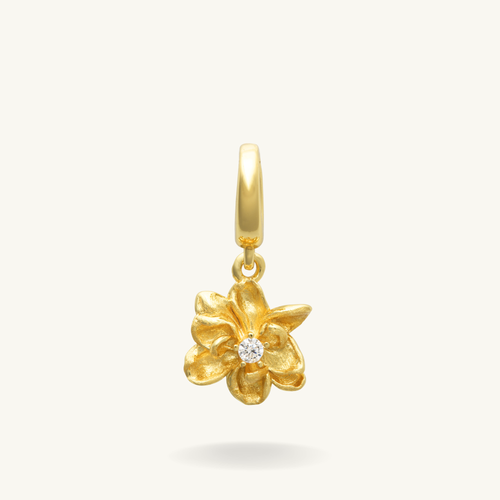 birth flower july clip charm gold vermeil