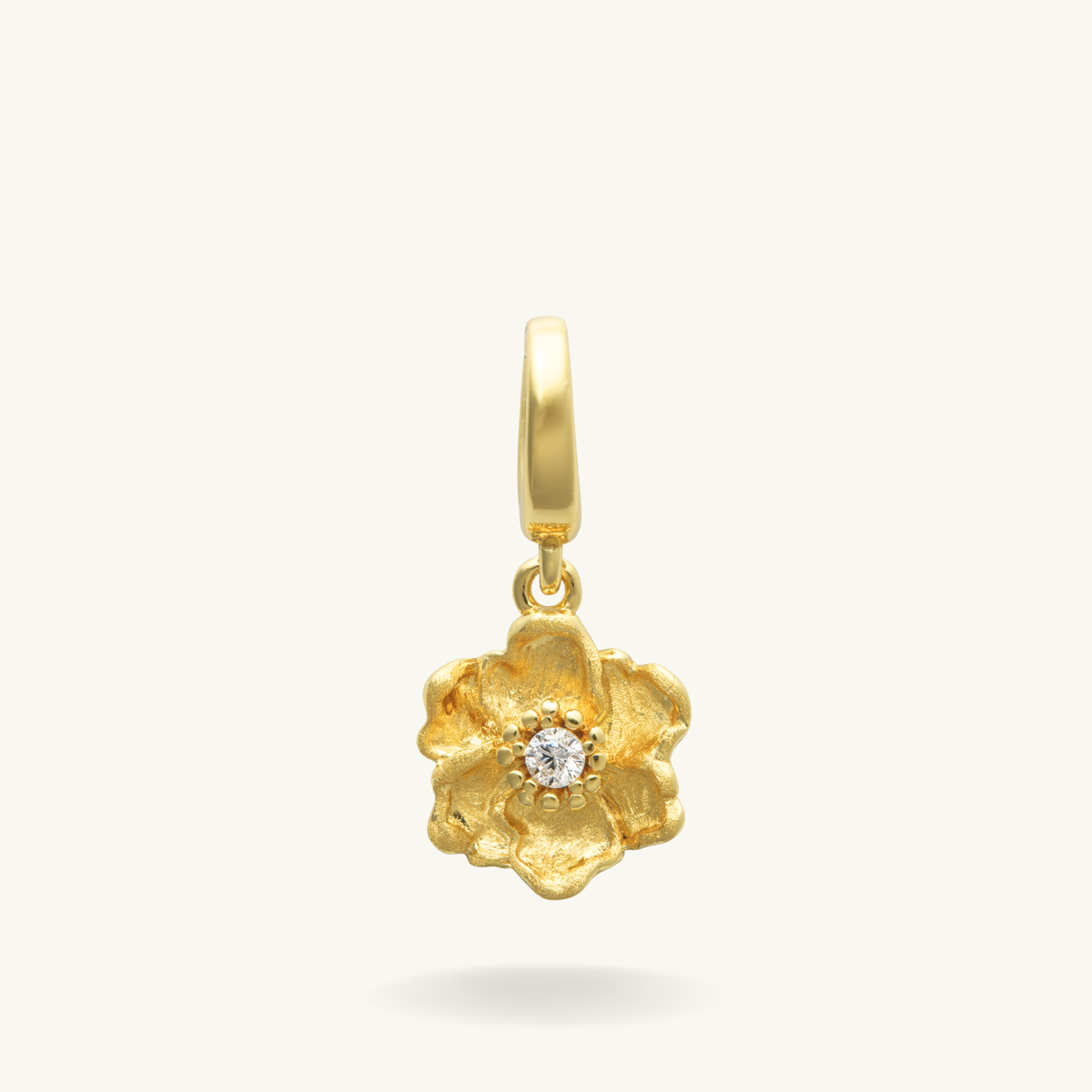 birth flower august clip charm gold vermeil