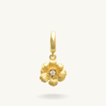 birth flower october clip charm gold vermeil