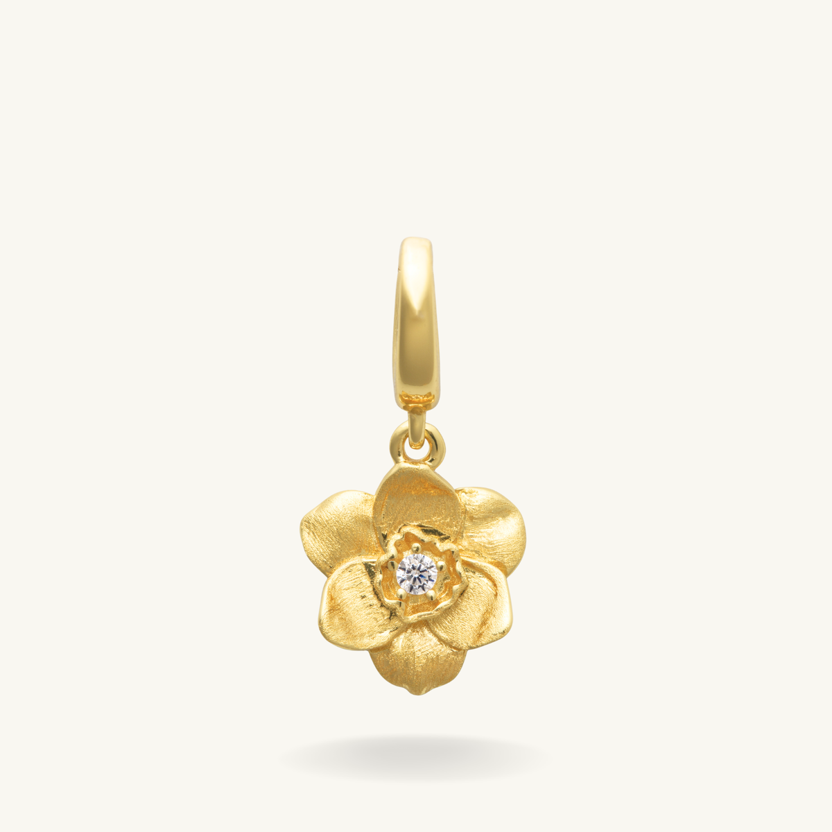 birth flower december clip charm gold vermeil