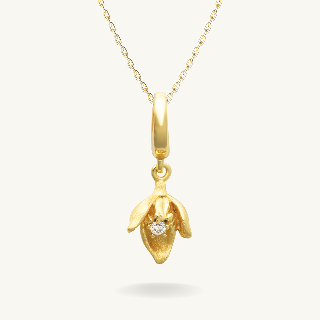 Snowdrop Birth Flower Necklace - January By Lumine