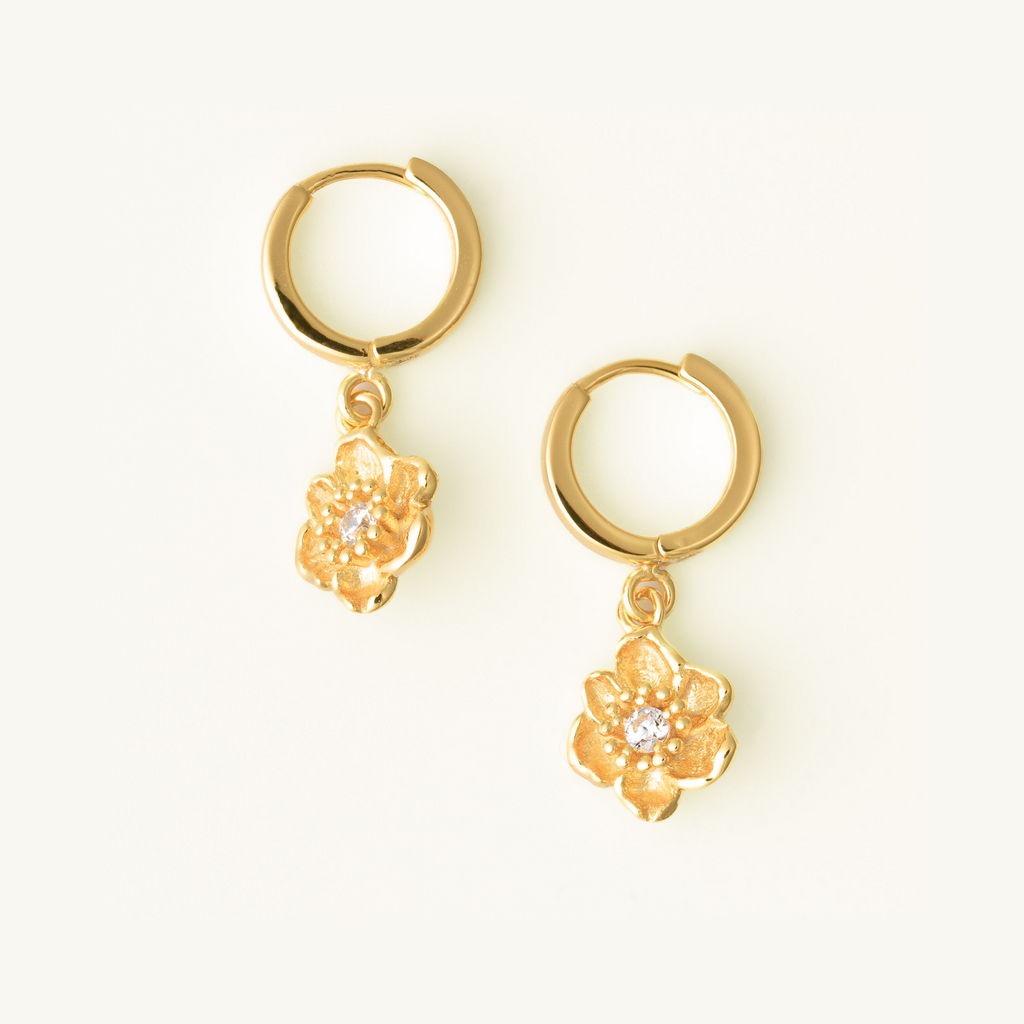 Cosmos Birth Flower Earrings - October By Lumine